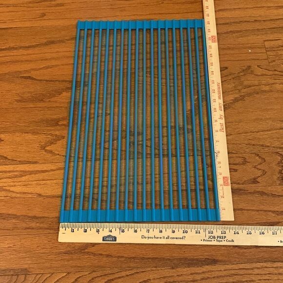 Leasen over the sink blue silicone wrapped steel roll up drainer - Picture 4 of 7